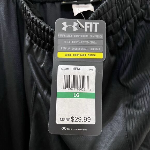 Under Armour Black HeatGear Basketball Shorts Loose Fit Men's Size Large NWT - Picture 6 of 11